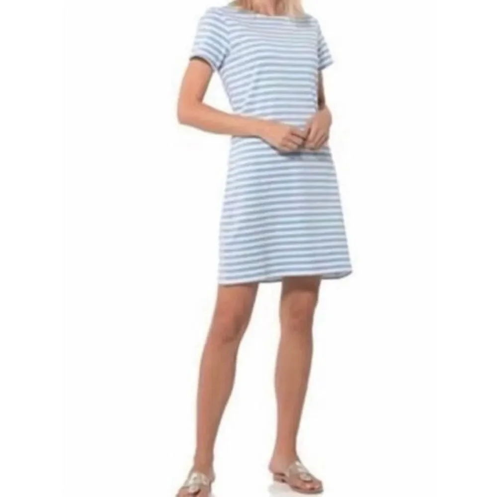 Sail to Sable grey and white striped crewneck shift nautical dress size xs - Picture 11 of 11